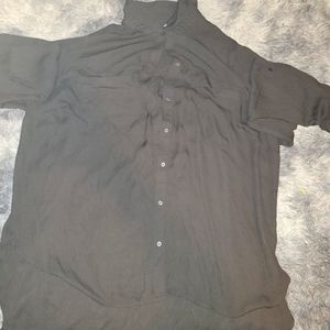 Black see-through button up.